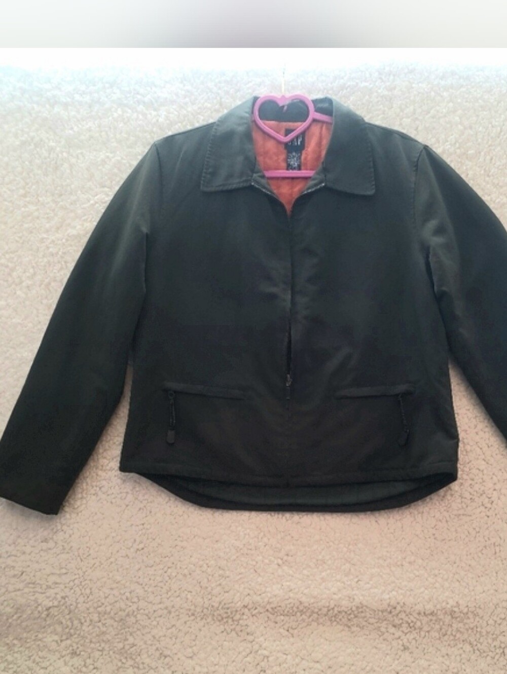 Vintage 90s Y2K Gap Olive Green Orange Lined Windbreaker Jacket L